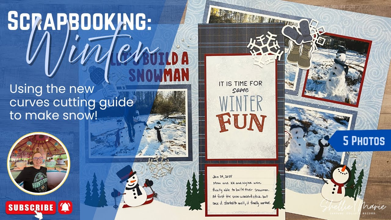 Scrapbooking Winter: Make snow with your new cutting guides! | Process Video
