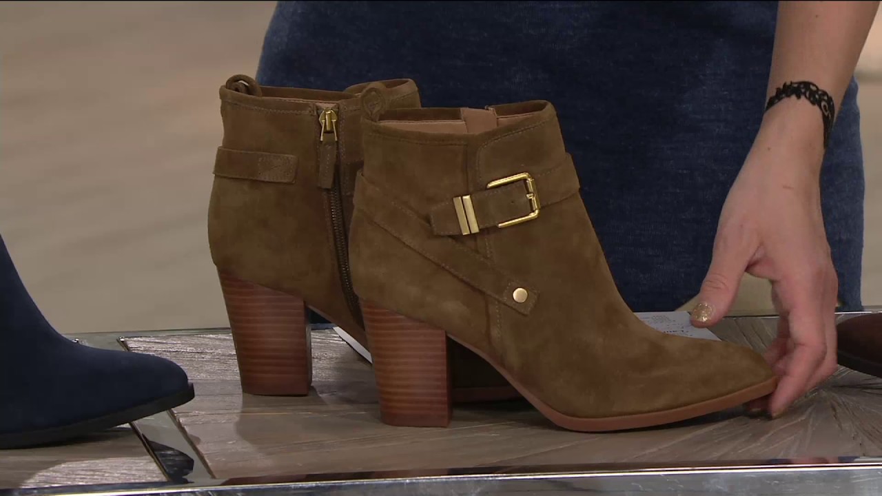 Franco Sarto Leather or Suede Ankle Boots - Delancy on QVC - YouTube