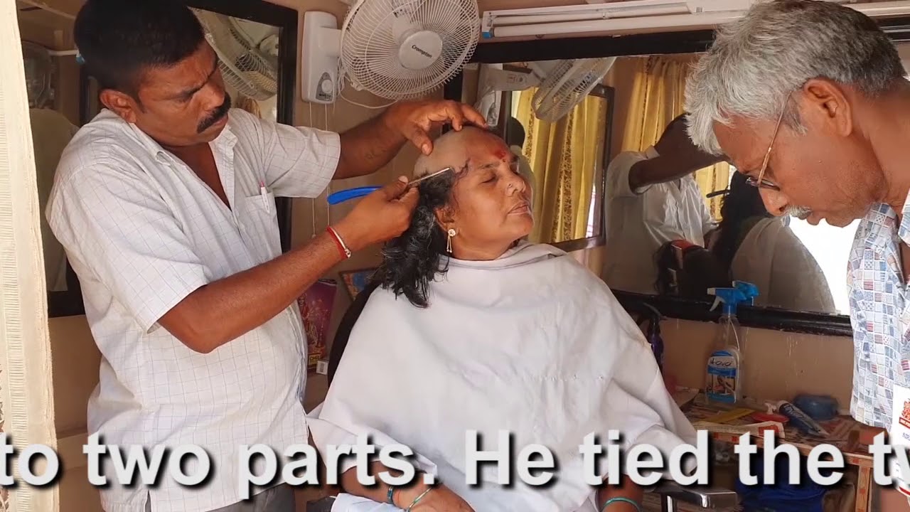 Long Dry Hair Shave in Saloon