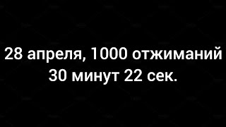 28 апреля.1000 отжиманий. 31 подход по 33 повторений.30 минут 22 сек.