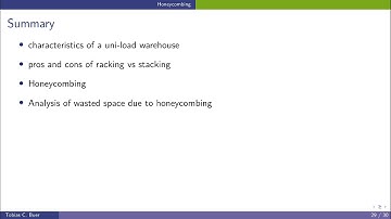 Layout of a Unit-load Warehouse I: Layout of a Unit-load Warehouse I   10 Summary