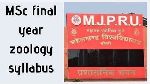 MSc final year Zoology syllabus || MJPRU Bareilly ||  Rohilkhand University Bareilly || #mjpru