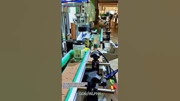 Automatic Labeling Machine in a Factory Environment #manufacturing