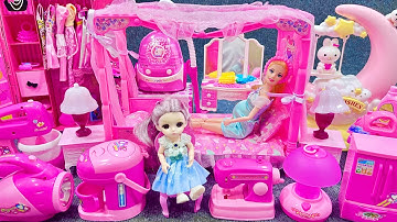 10 Minutes Satisfying With Unboxing Barbie Princess Bedroom Wardrobe  Dress Up Playset Review｜ASMR