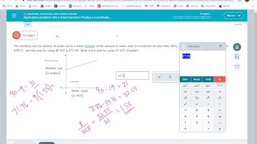 Application problem with a linear function: Finding a coordinate given two points