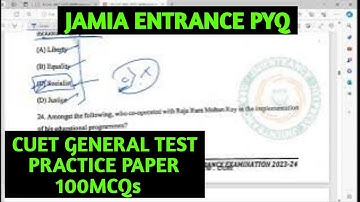 Jamia entrance pyq 2023 | cuet practice paper for general test 2024