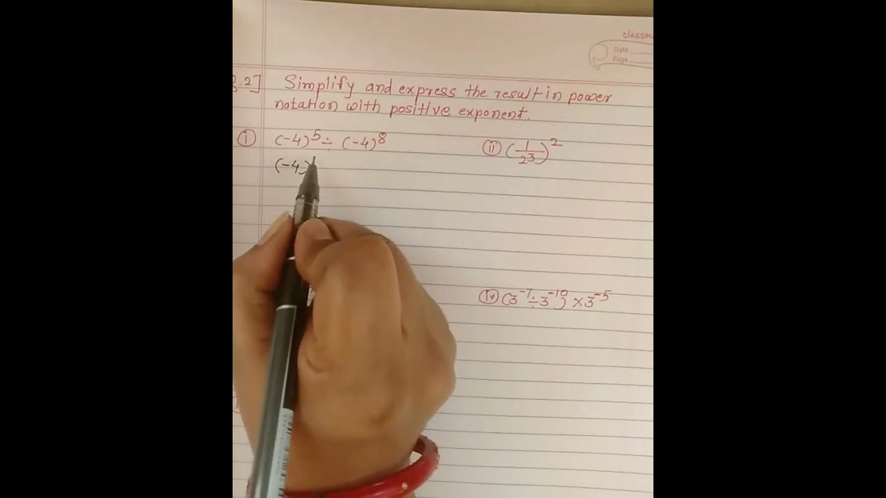 Exponents and powers class 8 exercise 10 1 q no1 2 3 all questions new