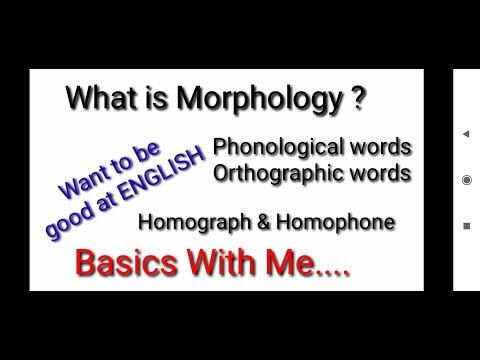 What is Morphology, Phonological and Orthographic words with examples with:- Bhanu Singh