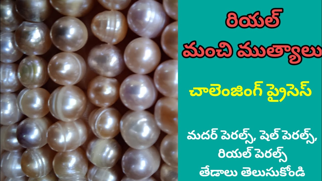 Fresh water pearls, sea shell pearls and mother pearls 