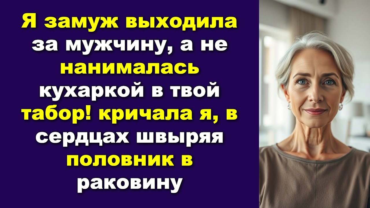 Я замуж выходила за мужчину, а не нанималась кухаркой в твой табор! кричала я, в сердцах швыряя