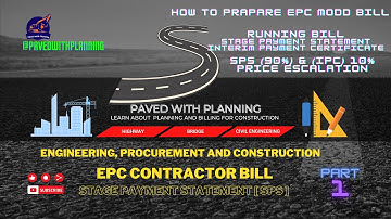 P-1 Step by step EPC Bill Stage Payment Statement /SPS | IPC Price Escalation for Construction bill
