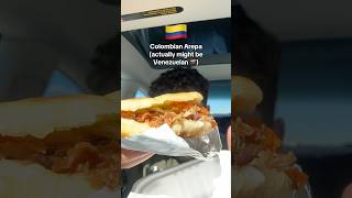 Trying Colombian Arepa