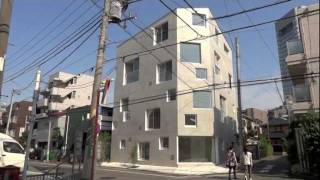 新建築2011年8月号「用賀十字路の集合住宅」若松均建築設計事務所