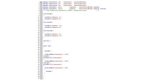 RobotC Vex 2.0 line follower program and course Example 1