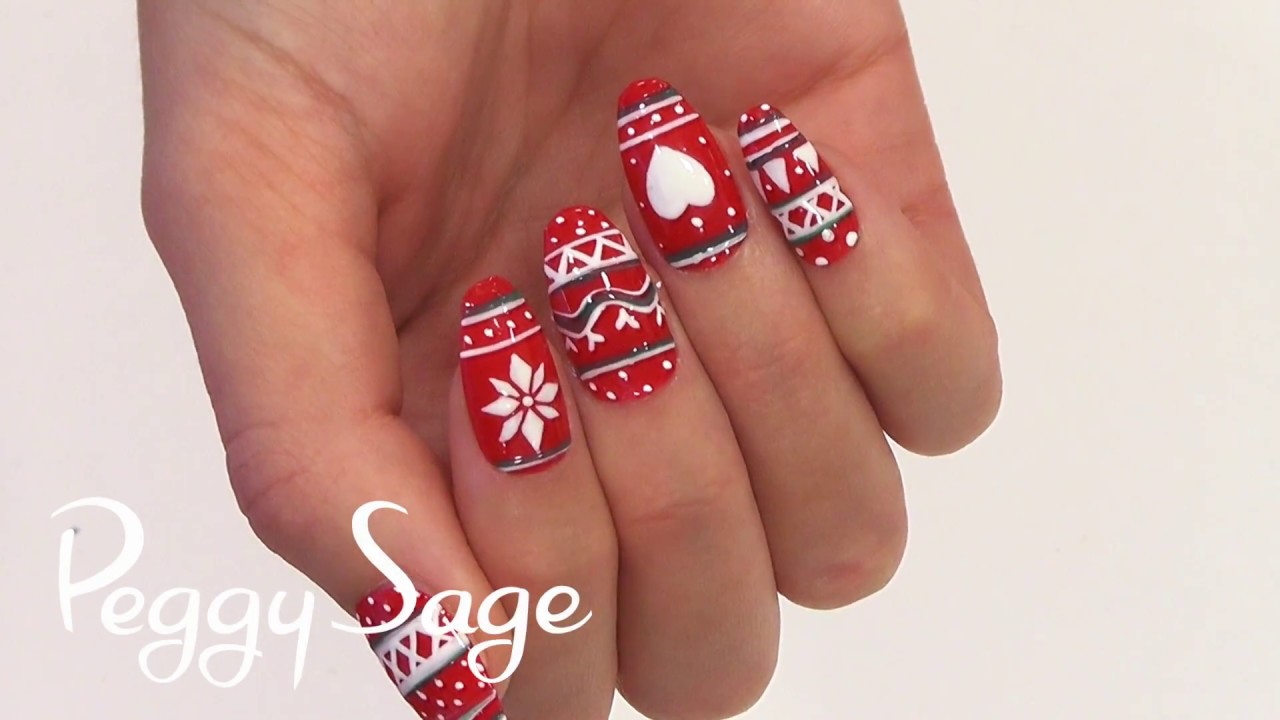 Nail art pull de Noël