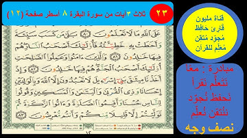 (23) نص وجه صفحة 12 سورة البقرة. مبادرة معا نحو النحو لمحو الأمية النحوية