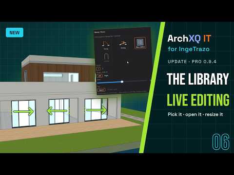 06 ArchXQ IT para IngeTrazo — A Biblioteca: portas de correr de vidro, edição ao vivo (atualização)