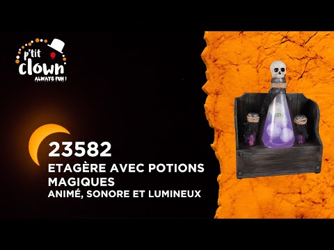 23582 - Etagère avec potions magiques Retrouvez toute notre gamme www.ptitclown.com Découvrez nos catalogueswww.ptitclown.com/catalogues