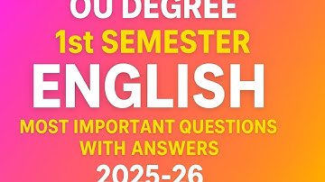 OU Degree 1st Sem English (2025-26) | Most Important Questions with Answers | B.A | B.Com | B.Sc|BBA