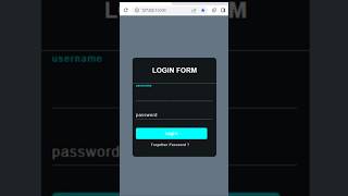 How To Create Login Form In HTML and CSS | Make Sign In Form Design | #shorts
