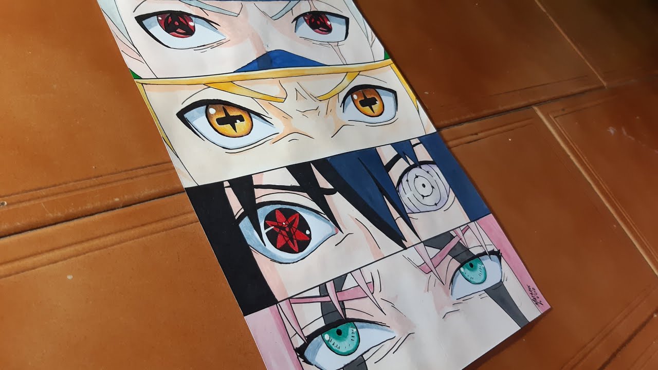 Naruto e Sasuke e filhos para colorir - Imprimir Desenhos