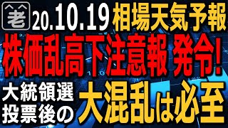【相場天気予報】この後大統領選挙前後の混乱で相場が乱高下する恐れあり。株価乱高下注意報発令。日経平均は約300円上昇。先週売られた反動か?ただ、23500円の上は高い。売り検討。ラジオヤジの相場解説。