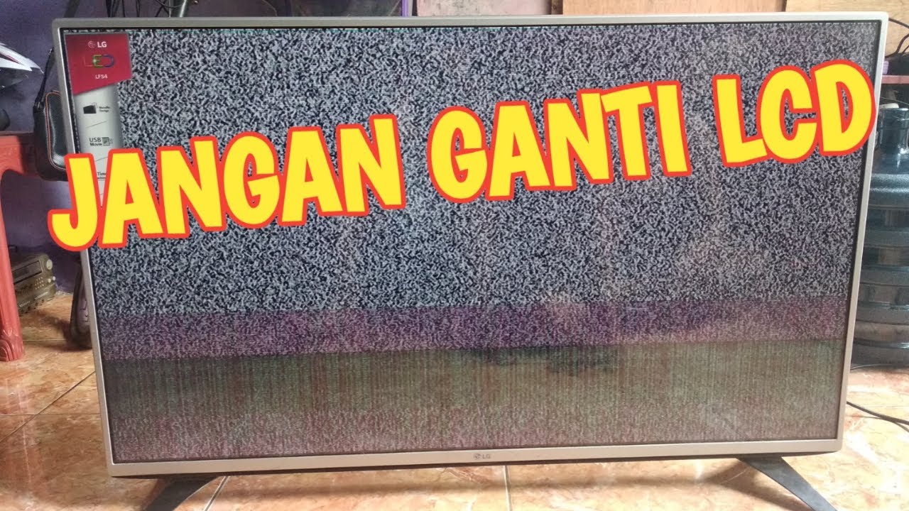 Service Panel LCD TV LED LG 43Inch Gambar Blank Bergaris Vertikal dan