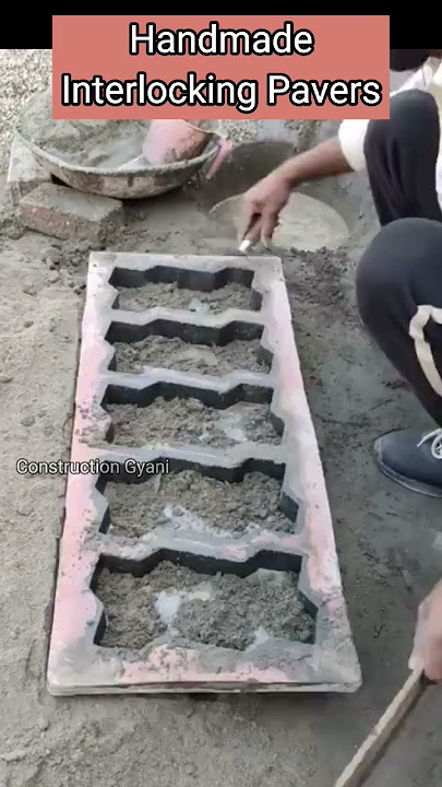 Handmade Interlocking Pavers Making #construction #shorts #tiles #pavers #flooring #trending #trend