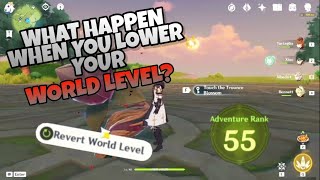 What happens if you lower the world level and suddenly adventure rank increase