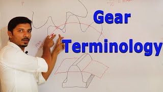 Gear Terminology (with line of action and pressure angle)