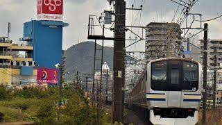 回9863M E217系横クラY-14編成+横クラY-121編成 須賀道踏切通過シーン