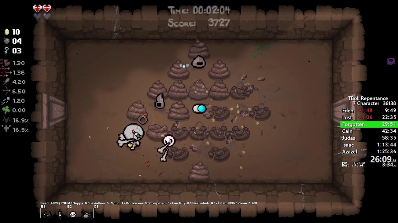 The Binding of Isaac Repentance 7 Character Speedruns