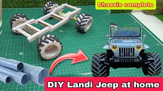 How to make RC Landi Jeep with pvc pipe. DIY chassis for RC car from pvc pipe sheet