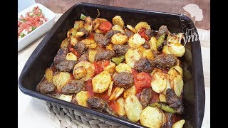 Türkische Frikadellen im Ofen mit Kartoffeln I Izmir köftesi