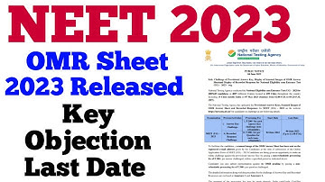 NEET 2023 Answer Key Objections and OMR SHEET Released