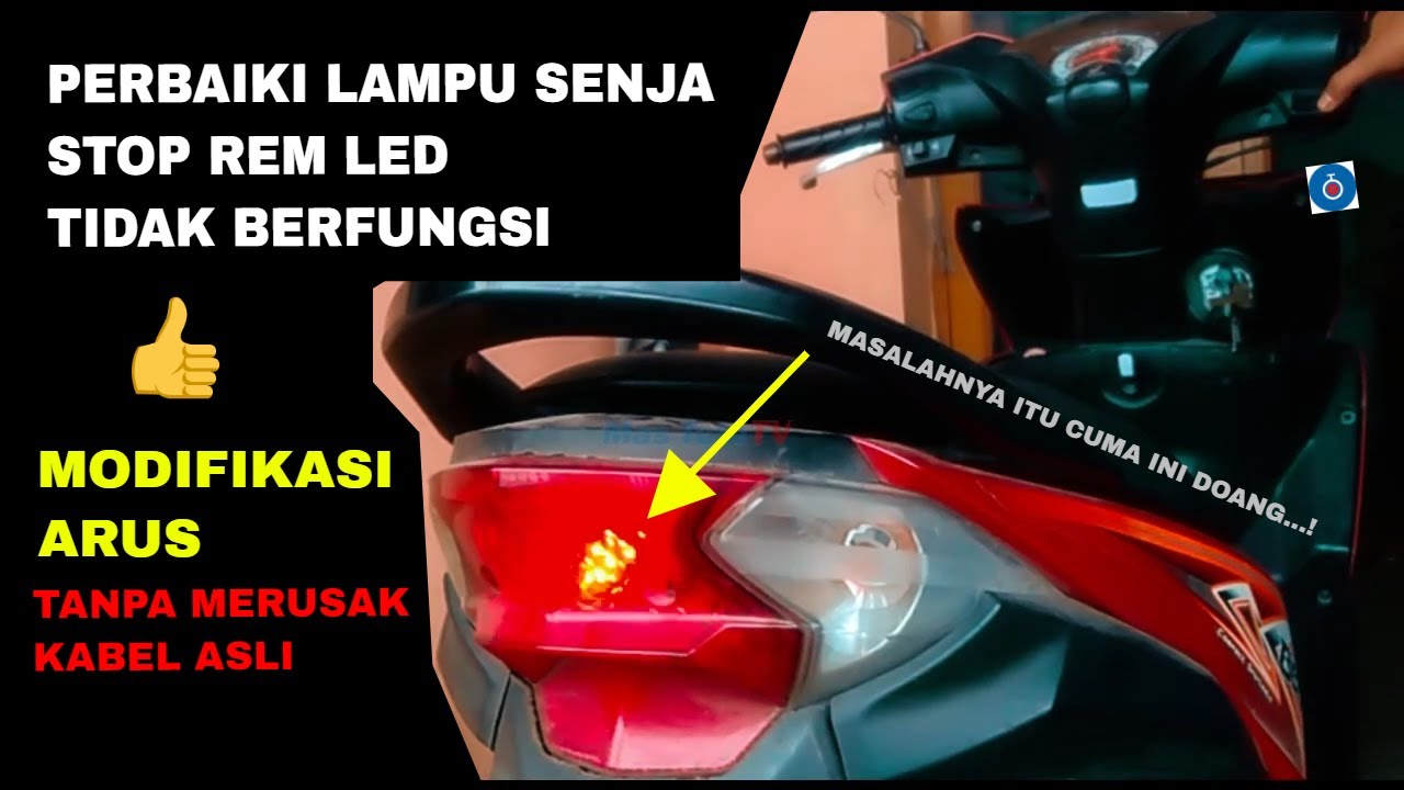 Berhasil! Solusi Lampu Kota (Lampu Senja) Mati di Lampu Stop Rem LED Honda Beat (Part  2)
