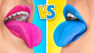 EATING ONLY ONE COLOR FOOD CHALLENGE || Hot VS Cold Pregnancy Situations by 123 Go! GENIUS