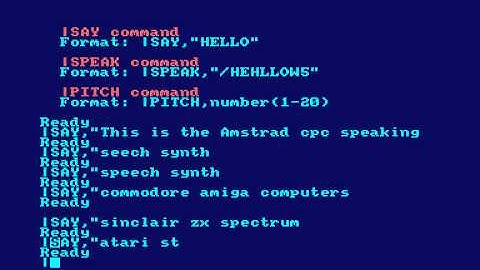 Amstrad CPC - Speech Synthesis