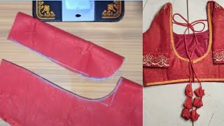 Back neck blause design cutting stitching / मटका गला डिजाइन/ blause design(priyadesign_18)