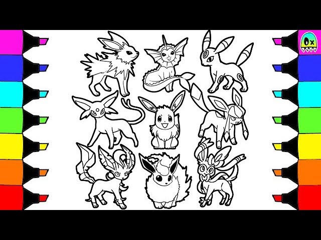 Pokemon Coloring Pages Eevee Evolutions Together  Pokemon coloring pages,  Pokemon coloring sheets, Pokemon coloring