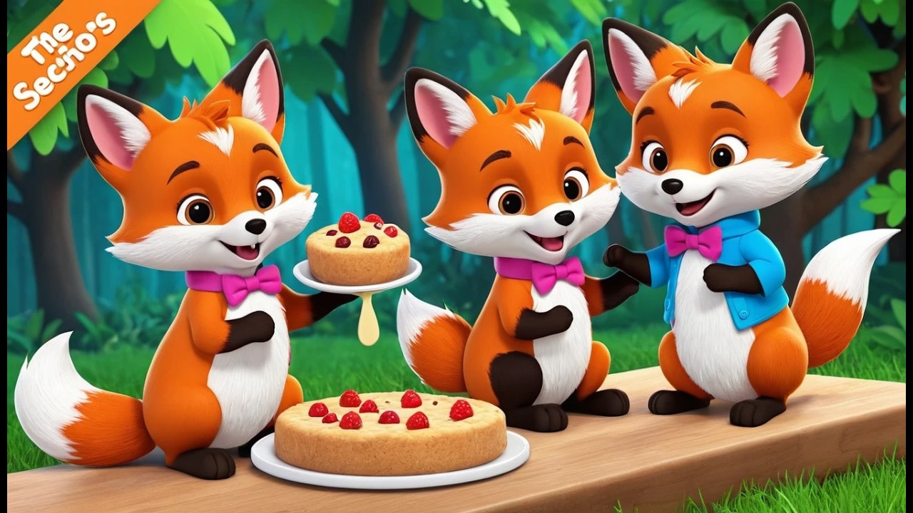 Три лисенка пекут ягодное печенье 🍪🦊