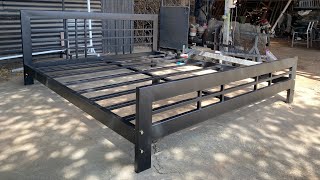 How to Build a Metal Bed Frame  DIY Timelapse || SJ Build