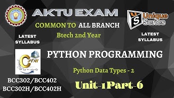 U1P6 | PYTHON PROGRAMMING BTECH 2ND YEAR One shot | AKTU | Latest Syllabus |Civil Mantraa All Branch