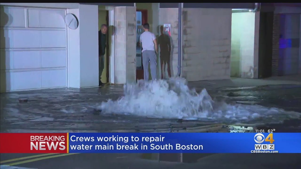 Crews working to repair water main break in South Boston - YouTube