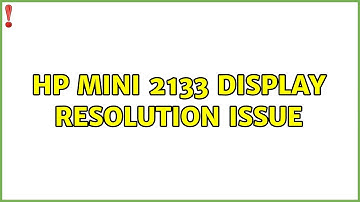 Ubuntu: HP Mini 2133 Display Resolution Issue