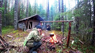 🏕ПОХОД В ИЗБУ С НОЧЁВКОЙ/УХА НА КОСТРЕ/ОТДЫХ В ТАЙГЕ