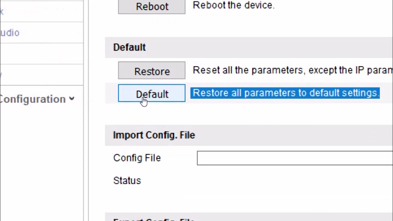 How to restore Hikvision devices to factory settings YouTube