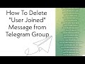 How to Delete user joined the group message in telegram ? - Rose Bot - @Muz21Tech