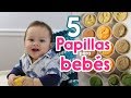 Papillas de bebé para toda la semana 6, 8, 9 ,10, 12 meses