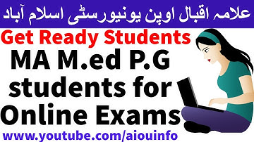 MA M.ed Semester Term Exams LMS Portal Programmes Get ready Allama Iqbal Open University | AIOU INFO